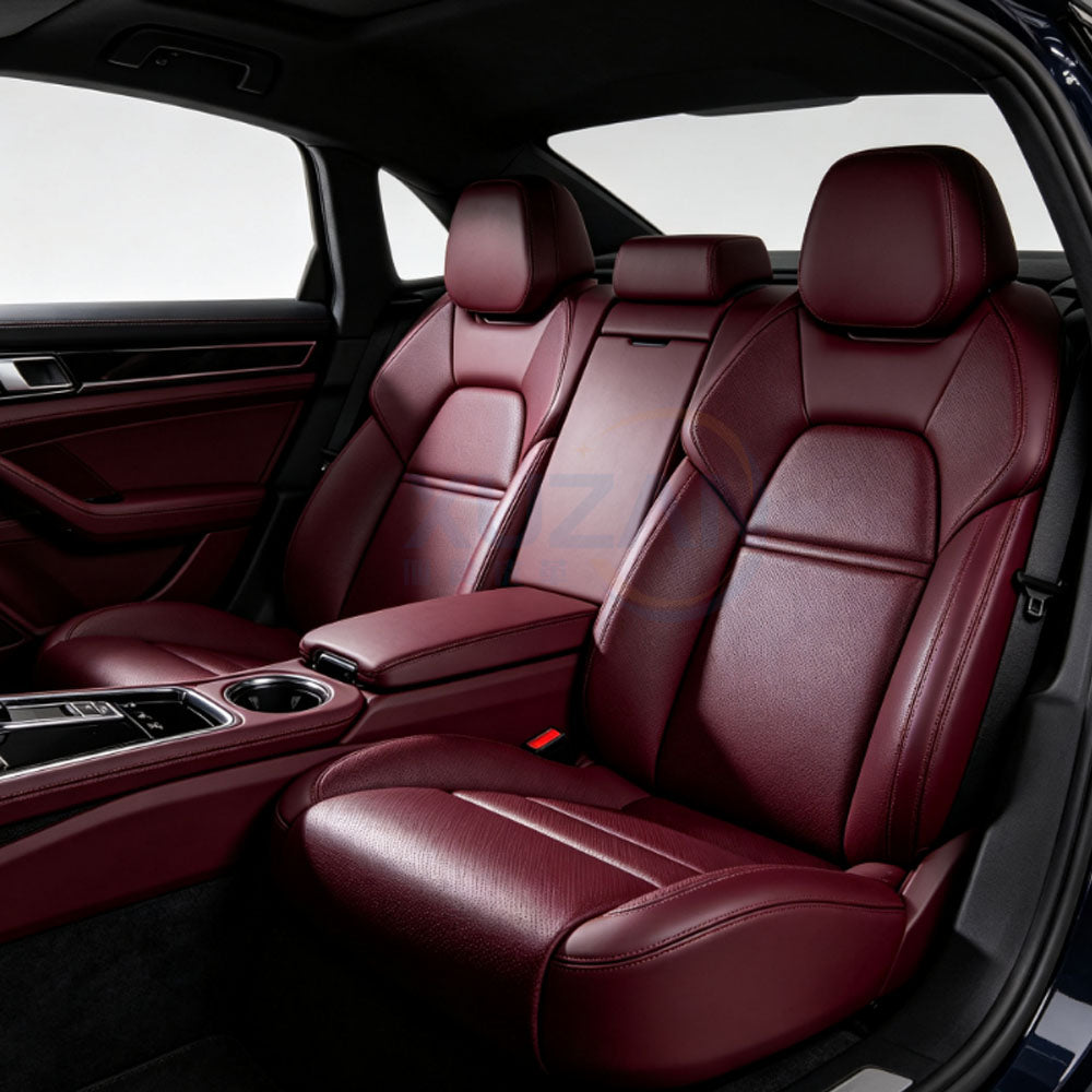Burgundy Luxury Car Seat Leather | Premium Automotive Interior Leather Material