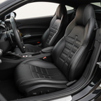 Luxury Black PVC Synthetic Leather for Ferrari Front Seats & Steering Wheel Interior Modification